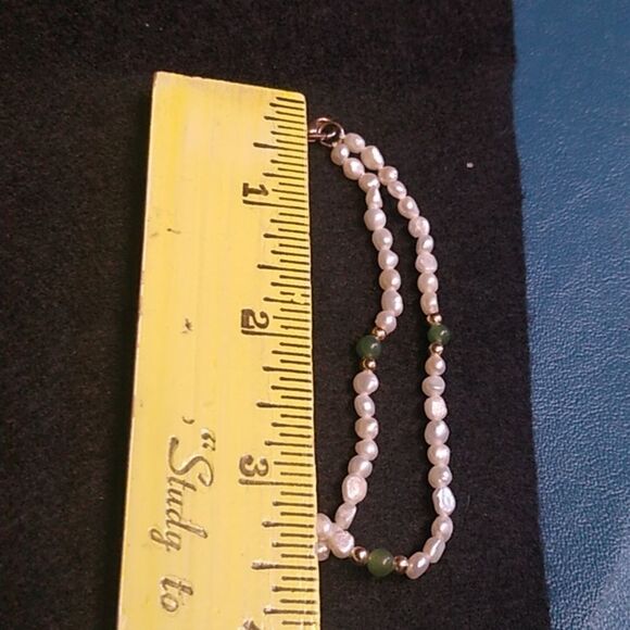 Elegant Three Strand Pearl/Jade/Coral Beaded Twisted Necklace & Bracelet - Picture 8 of 9